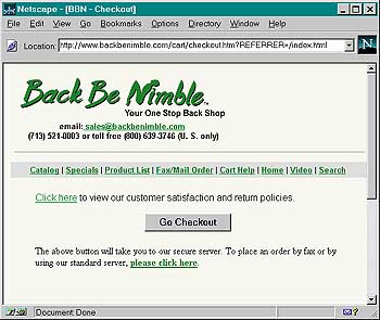 Checkout Screen