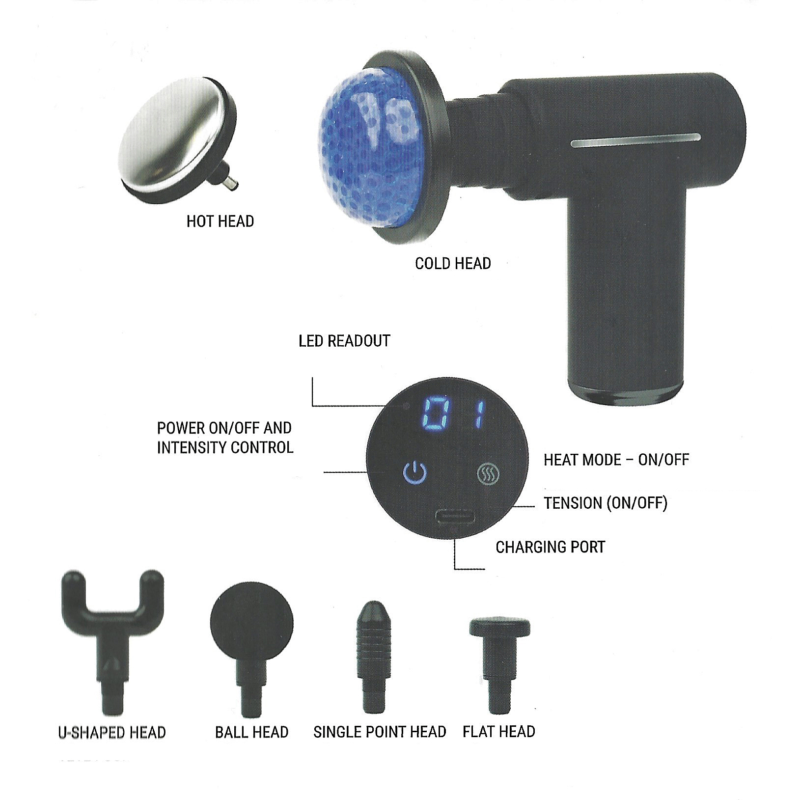Percussion and Massage Gun Cold Cryotherapy Implement Applicator