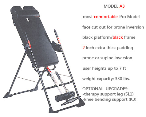 Model A3 is Mastercare's Comfort Enhanced Professional Use Inversion Unit