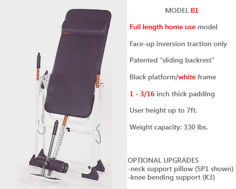 Model B1 is Mastercare's Full-size Home Use Inversion Unit