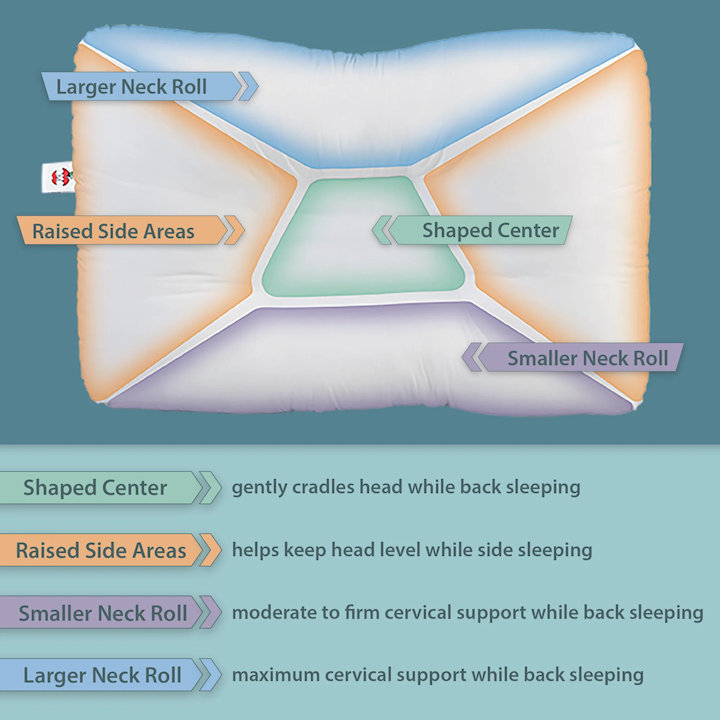 Tri-core Contoured Neck Support Pillows by Core Products